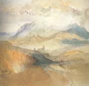 Joseph Mallord William Turner View of an Alpine Valley probably the Val d'Aosta (mk10) oil on canvas